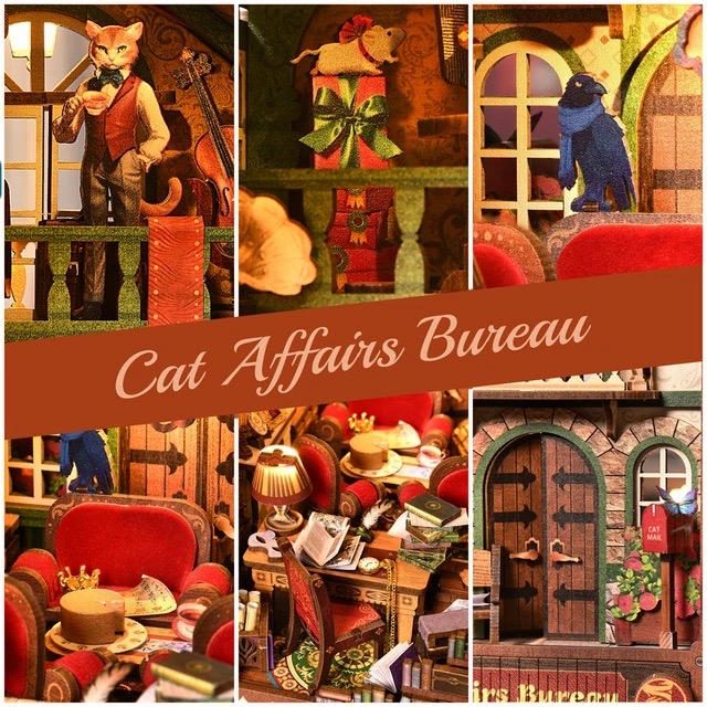 ETKVR DIY Book Nook Kit - Cat Affairs' Bureau - Image 4