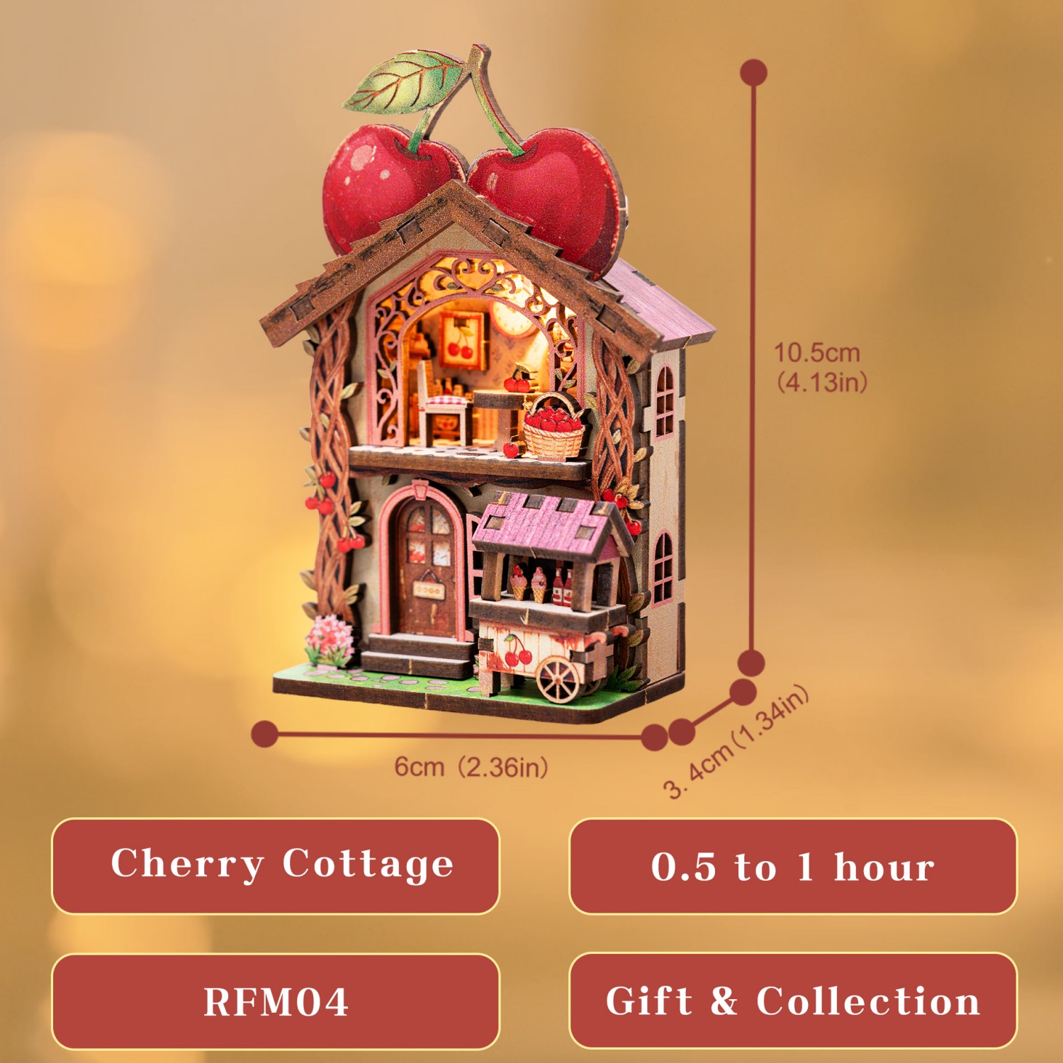DIY Refrigerator Magnet-Cherry Cottage - Image 2