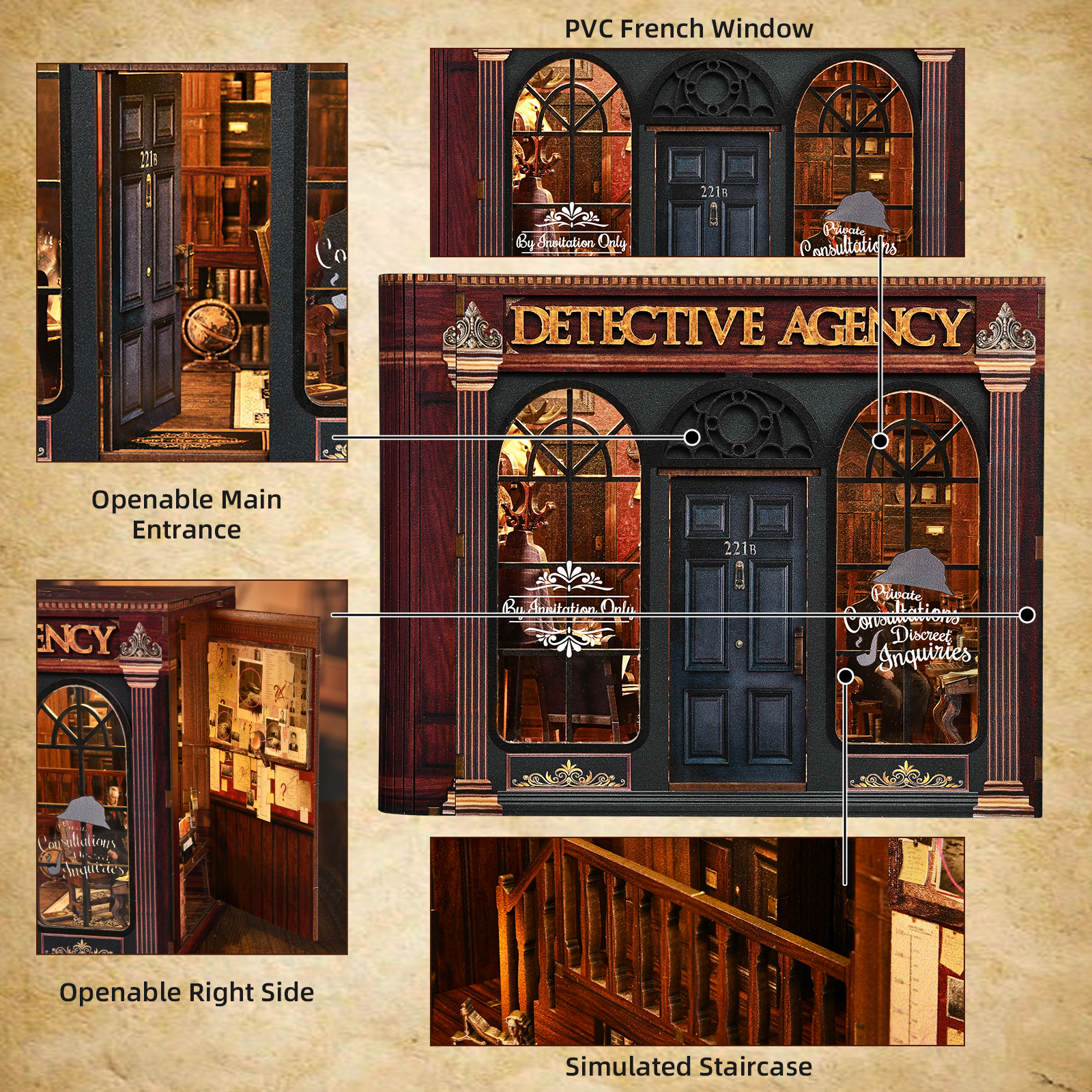 ETKVR DIY Miniature House Kit - Detective Agency - Image 4