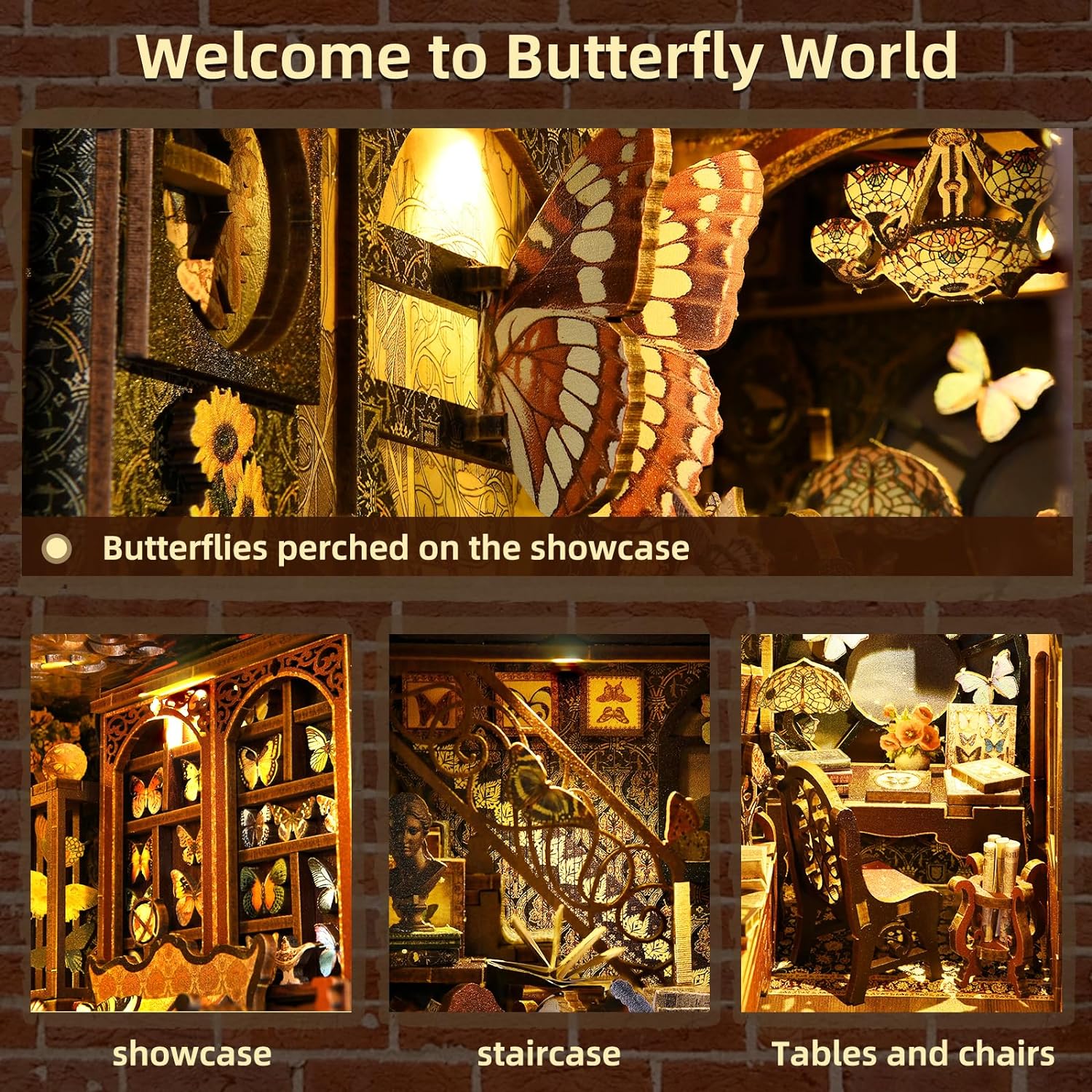 ETKVR DIY Book Nook Kit - Butterfly Collection Room - Image 4